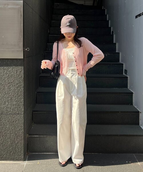 CAPRICIEUX LE'MAGE(カプリシューレマージュ)の「【接触冷感/UV加工】チュールトリミングカーディガン(カーディガン/ボレロ・レディース・ピンク/ブラック/ライトベージュ/ブルー/イエロー・FREE)」の12枚目の写真
