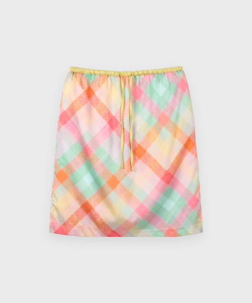 SINOON（シヌーン）の「Check Printed Midi Skirt (Orange)（スカート・レディース・オレンジ・FREE）」の5枚目の写真