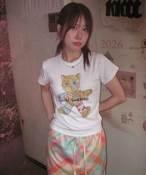 SINOON（シヌーン）の「Check Printed Midi Skirt (Orange)（スカート・レディース・オレンジ・FREE）」の6枚目の写真