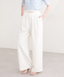 natural couture | 【sherbet line】接触冷感ベルト付きタック入りパンツ(その他パンツ)