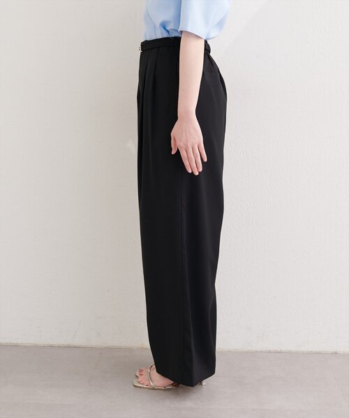 natural couture(ナチュラルクチュール)の「【sherbet line】接触冷感ベルト付きタック入りパンツ(その他パンツ・レディース・ブラック/サックスブルー/オフホワイト・FREE)」の13枚目の写真