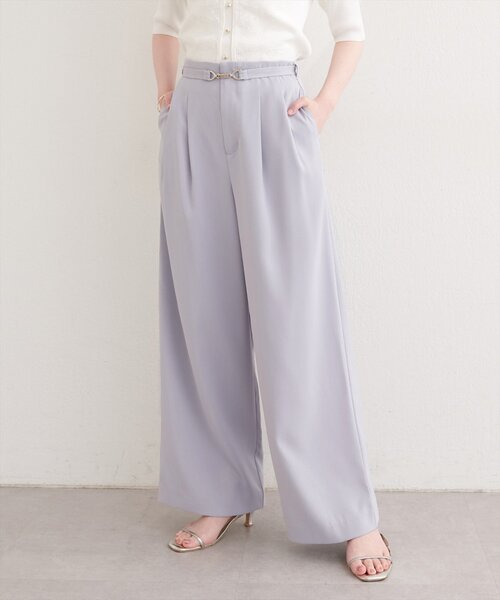 natural couture(ナチュラルクチュール)の「【sherbet line】接触冷感ベルト付きタック入りパンツ(その他パンツ・レディース・ブラック/サックスブルー/オフホワイト・FREE)」の20枚目の写真
