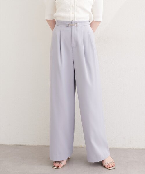 natural couture(ナチュラルクチュール)の「【sherbet line】接触冷感ベルト付きタック入りパンツ(その他パンツ・レディース・ブラック/サックスブルー/オフホワイト・FREE)」の22枚目の写真
