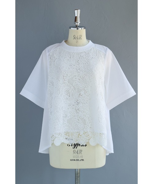cawaii(カワイイ)の「華やぎレースのフレアラインプルオーバートップス(Tシャツ/カットソー・レディース・ブラック/ホワイト・FREE)」の11枚目の写真