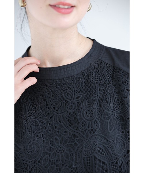 cawaii(カワイイ)の「華やぎレースのフレアラインプルオーバートップス(Tシャツ/カットソー・レディース・ブラック/ホワイト・FREE)」の16枚目の写真