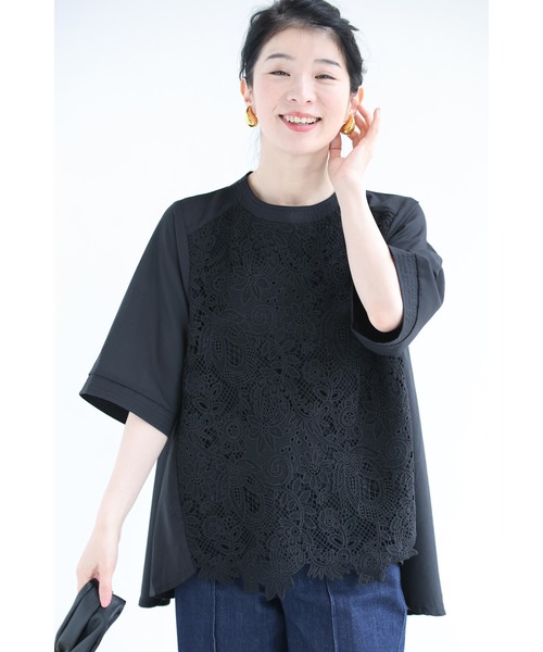 cawaii(カワイイ)の「華やぎレースのフレアラインプルオーバートップス(Tシャツ/カットソー・レディース・ブラック/ホワイト・FREE)」の20枚目の写真