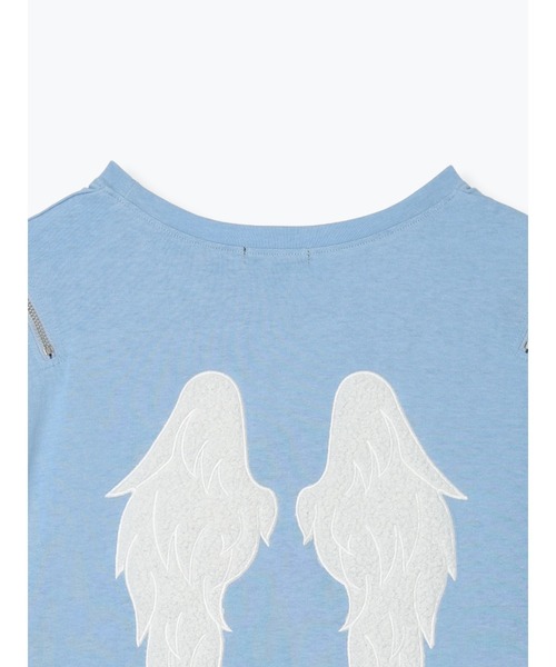 NOEMIE(ノエミー)の「バック羽刺繍肩ZIPユニセックスTシャツ(Tシャツ/カットソー・レディース・ブラック/サックスブルー/オフホワイト・M)」の21枚目の写真