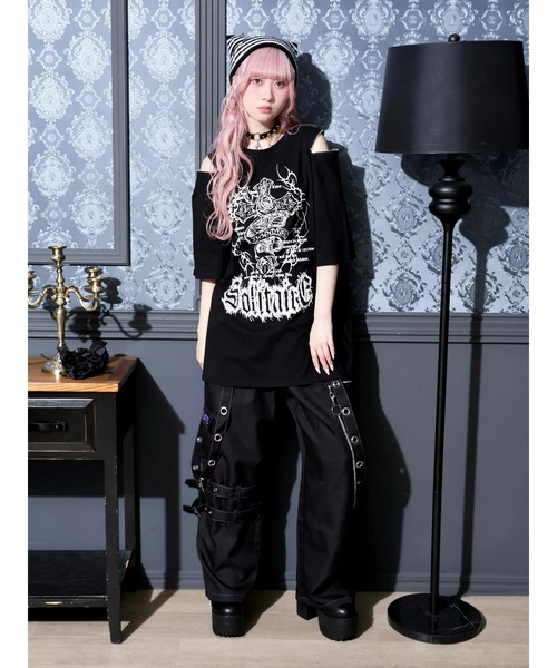 NOEMIE(ノエミー)の「バック羽刺繍肩ZIPユニセックスTシャツ(Tシャツ/カットソー・レディース・ブラック/サックスブルー/オフホワイト・M)」の10枚目の写真