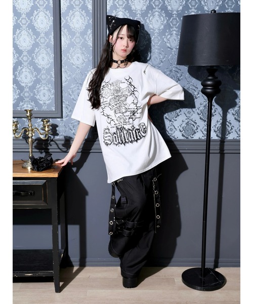 NOEMIE(ノエミー)の「バック羽刺繍肩ZIPユニセックスTシャツ(Tシャツ/カットソー・レディース・ブラック/サックスブルー/オフホワイト・M)」の13枚目の写真