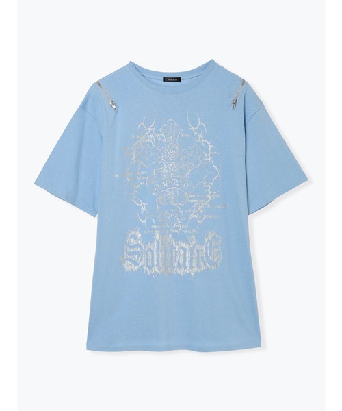 NOEMIE(ノエミー)の「バック羽刺繍肩ZIPユニセックスTシャツ(Tシャツ/カットソー・レディース・ブラック/サックスブルー/オフホワイト・M)」の14枚目の写真