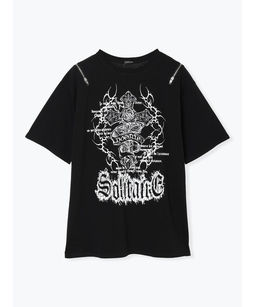 NOEMIE(ノエミー)の「バック羽刺繍肩ZIPユニセックスTシャツ(Tシャツ/カットソー・レディース・ブラック/サックスブルー/オフホワイト・M)」の16枚目の写真