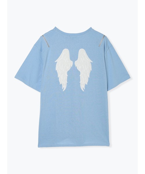 NOEMIE(ノエミー)の「バック羽刺繍肩ZIPユニセックスTシャツ(Tシャツ/カットソー・レディース・ブラック/サックスブルー/オフホワイト・M)」の17枚目の写真