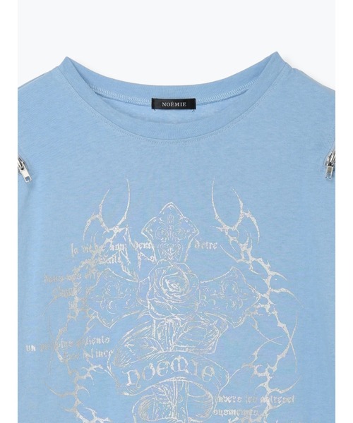 NOEMIE(ノエミー)の「バック羽刺繍肩ZIPユニセックスTシャツ(Tシャツ/カットソー・レディース・ブラック/サックスブルー/オフホワイト・M)」の18枚目の写真