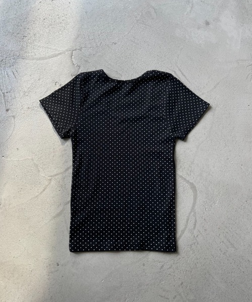 NUJOH(ヌゾ)の「Dot Slim Fit Tee / ドットスリムフィットT(Tシャツ/カットソー・レディース・クリーム/グレー/ブラック/アイボリー・FREE)」の8枚目の写真