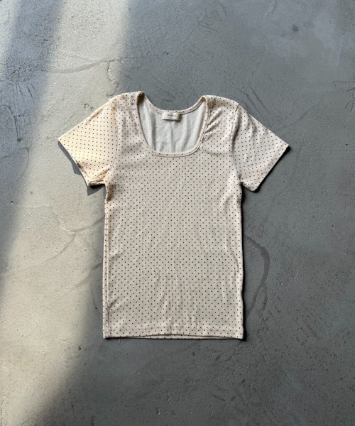 NUJOH(ヌゾ)の「Dot Slim Fit Tee / ドットスリムフィットT(Tシャツ/カットソー・レディース・クリーム/グレー/ブラック/アイボリー・FREE)」の11枚目の写真