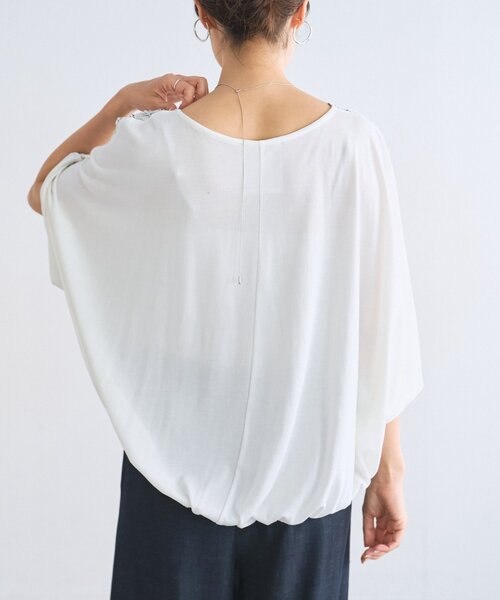 BEARDSLEY（ビアズリー）の「花ボーダージャガードプルオーバー【セットアップ】（シャツ/ブラウス・レディース・ホワイト/ネイビー・FREE）」の5枚目の写真
