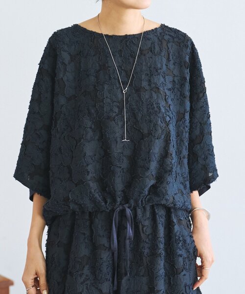 BEARDSLEY（ビアズリー）の「花ボーダージャガードプルオーバー【セットアップ】（シャツ/ブラウス・レディース・ホワイト/ネイビー・FREE）」の17枚目の写真