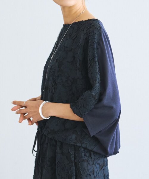 BEARDSLEY（ビアズリー）の「花ボーダージャガードプルオーバー【セットアップ】（シャツ/ブラウス・レディース・ホワイト/ネイビー・FREE）」の18枚目の写真