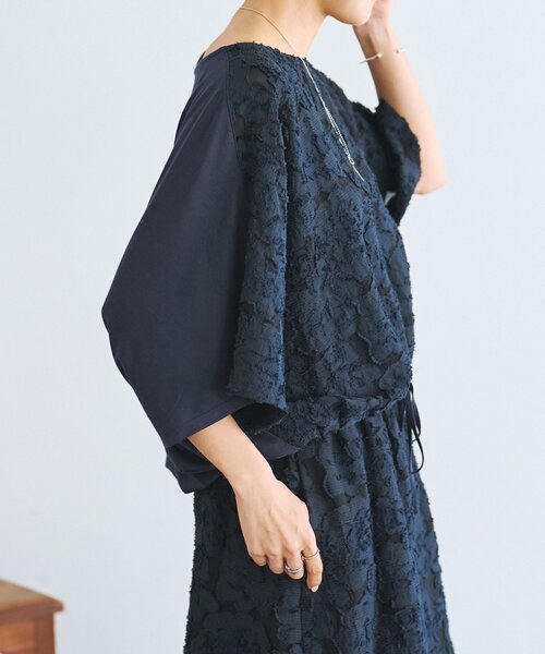 BEARDSLEY（ビアズリー）の「花ボーダージャガードプルオーバー【セットアップ】（シャツ/ブラウス・レディース・ホワイト/ネイビー・FREE）」の20枚目の写真