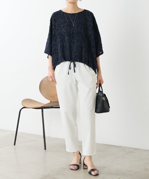 BEARDSLEY（ビアズリー）の「花ボーダージャガードプルオーバー【セットアップ】（シャツ/ブラウス・レディース・ホワイト/ネイビー・FREE）」の21枚目の写真