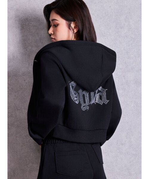GYDA(ジェイダ)の「GYDA Shortラメパーカー【セットアップ着用可能】(パーカー・レディース・グレー/ブラック/オフホワイト・FREE)」の7枚目の写真