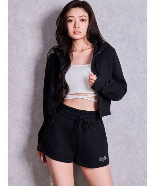 GYDA(ジェイダ)の「GYDA Shortラメパーカー【セットアップ着用可能】(パーカー・レディース・グレー/ブラック/オフホワイト・FREE)」の8枚目の写真