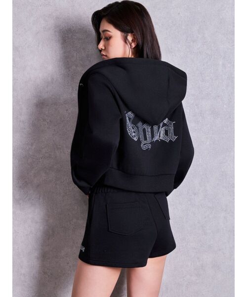 GYDA(ジェイダ)の「GYDA Shortラメパーカー【セットアップ着用可能】(パーカー・レディース・グレー/ブラック/オフホワイト・FREE)」の9枚目の写真