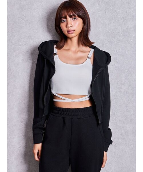 GYDA(ジェイダ)の「GYDA Shortラメパーカー【セットアップ着用可能】(パーカー・レディース・グレー/ブラック/オフホワイト・FREE)」の20枚目の写真