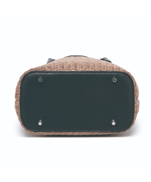 GUSCIO(グッシオ)の「【グッシオゴールド】カゴバッグ PUレザー切り替え Vライン 2WAY ショルダー付(かごバッグ・レディース・ブラウン/アイボリー/ブラック・FREE)」の7枚目の写真