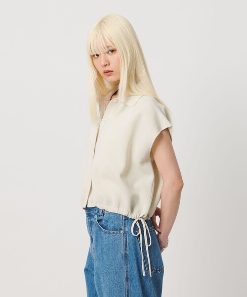 BEAUTY&YOUTH UNITED ARROWS(ビューティーアンドユースユナイテッドアローズ)の「ヘムドローストリング シャツカーディガン ウォッシャブル(ニット/セーター・レディース・オフホワイト/ダークグレー/レッド・FREE)」の19枚目の写真