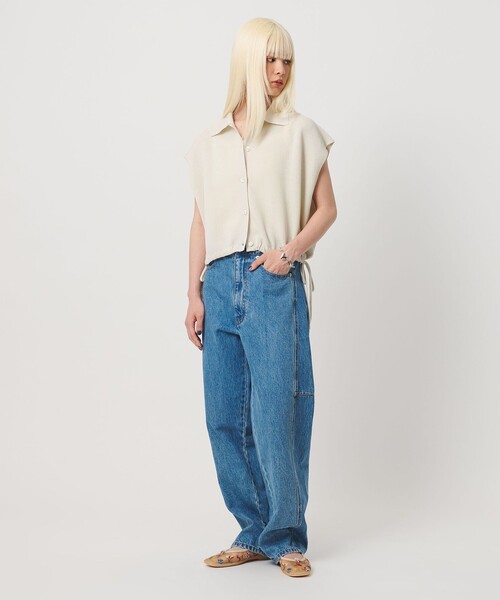 BEAUTY&YOUTH UNITED ARROWS(ビューティーアンドユースユナイテッドアローズ)の「ヘムドローストリング シャツカーディガン ウォッシャブル(ニット/セーター・レディース・オフホワイト/ダークグレー/レッド・FREE)」の18枚目の写真