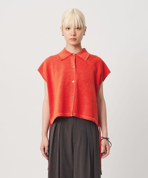 BEAUTY&YOUTH UNITED ARROWS(ビューティーアンドユースユナイテッドアローズ)の「ヘムドローストリング シャツカーディガン ウォッシャブル(ニット/セーター・レディース・オフホワイト/ダークグレー/レッド・FREE)」の16枚目の写真