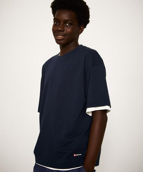 LOTTO(ロット)の「LOTTO JUST FIT COOL COTTON T-SHIRTS(Tシャツ/カットソー・メンズ・ホワイト/ネイビー/ブラック・LARGE/X-LARGE/MEDIUM/XX-LARGE)」の1枚目の写真