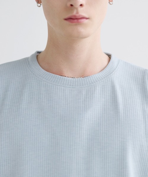 LILL(リル)の「ドレープリラクシングドローコードリブカットソー(Tシャツ/カットソー・メンズ・サックスブルー/チャコールグレー/ブラック・L/M/S/XL)」の13枚目の写真