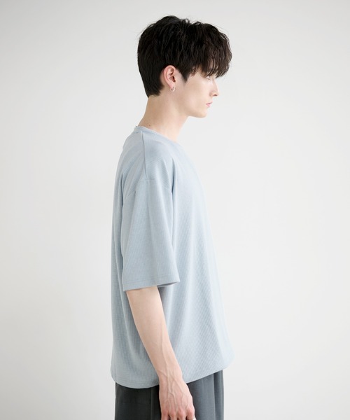 LILL(リル)の「ドレープリラクシングドローコードリブカットソー(Tシャツ/カットソー・メンズ・サックスブルー/チャコールグレー/ブラック・L/M/S/XL)」の11枚目の写真
