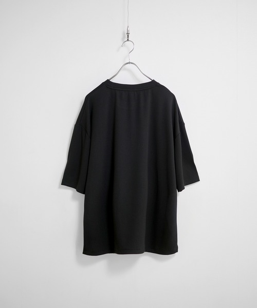 LILL(リル)の「ドレープリラクシングドローコードリブカットソー(Tシャツ/カットソー・メンズ・サックスブルー/チャコールグレー/ブラック・L/M/S/XL)」の4枚目の写真