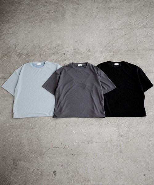 LILL(リル)の「ドレープリラクシングドローコードリブカットソー(Tシャツ/カットソー・メンズ・サックスブルー/チャコールグレー/ブラック・L/M/S/XL)」の9枚目の写真