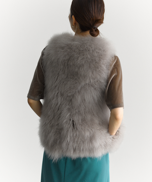 VERMEIL par iena(ヴェルメイユパーイエナ)の「Cashmere Fur gilet(ベスト・レディース・ネイビー/チャコールグレー・FREE)」の5枚目の写真