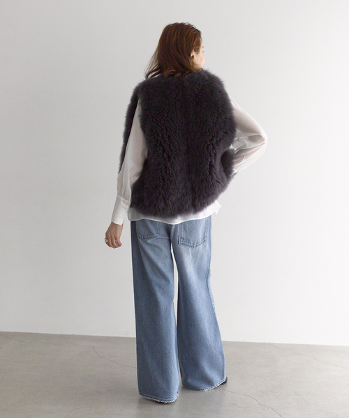 VERMEIL par iena(ヴェルメイユパーイエナ)の「Cashmere Fur gilet(ベスト・レディース・ネイビー/チャコールグレー・FREE)」の10枚目の写真