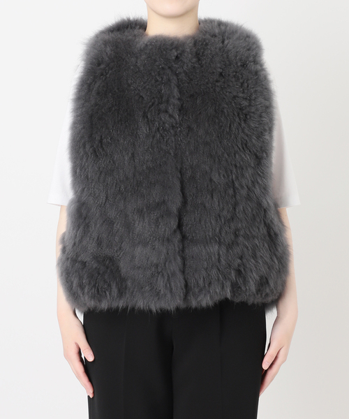 VERMEIL par iena(ヴェルメイユパーイエナ)の「Cashmere Fur gilet(ベスト・レディース・ネイビー/チャコールグレー・FREE)」の15枚目の写真
