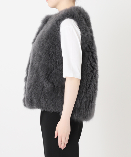 VERMEIL par iena(ヴェルメイユパーイエナ)の「Cashmere Fur gilet(ベスト・レディース・ネイビー/チャコールグレー・FREE)」の16枚目の写真
