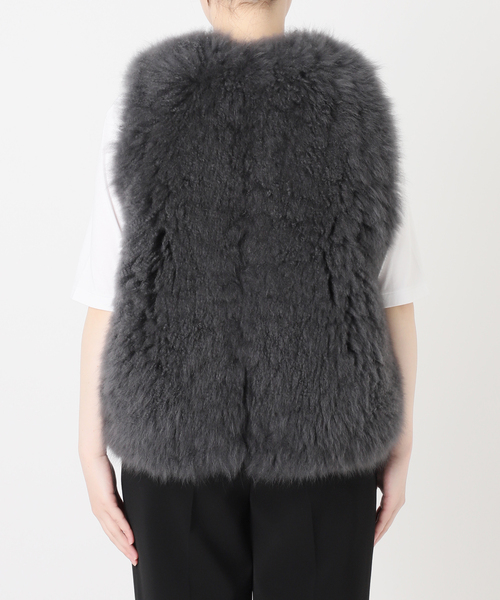 VERMEIL par iena(ヴェルメイユパーイエナ)の「Cashmere Fur gilet(ベスト・レディース・ネイビー/チャコールグレー・FREE)」の17枚目の写真