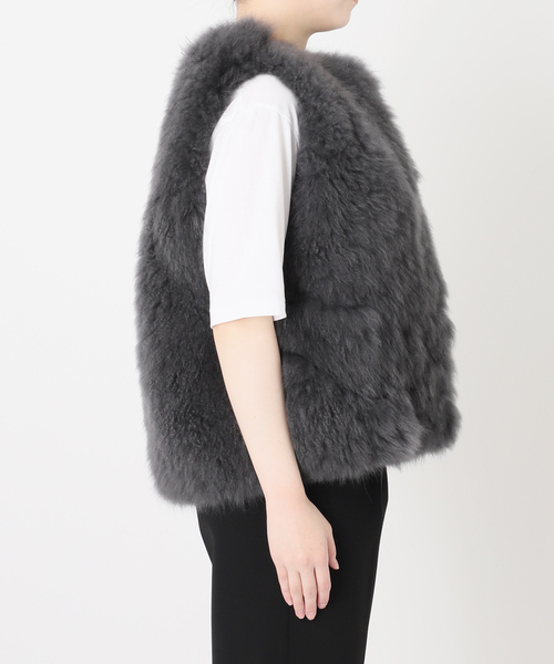 VERMEIL par iena(ヴェルメイユパーイエナ)の「Cashmere Fur gilet(ベスト・レディース・ネイビー/チャコールグレー・FREE)」の18枚目の写真