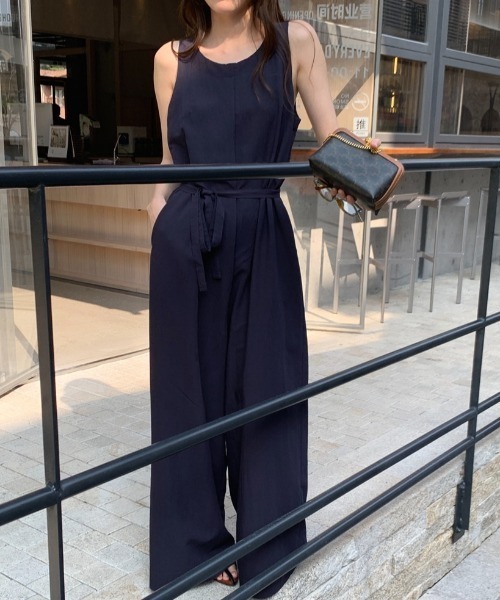 YUGA(ユーガ)の「YUGA_YGMC Korean-style Wide-leg pants all-in-one(つなぎ/オールインワン・レディース・ベージュ/ネイビー・FREE)」の18枚目の写真