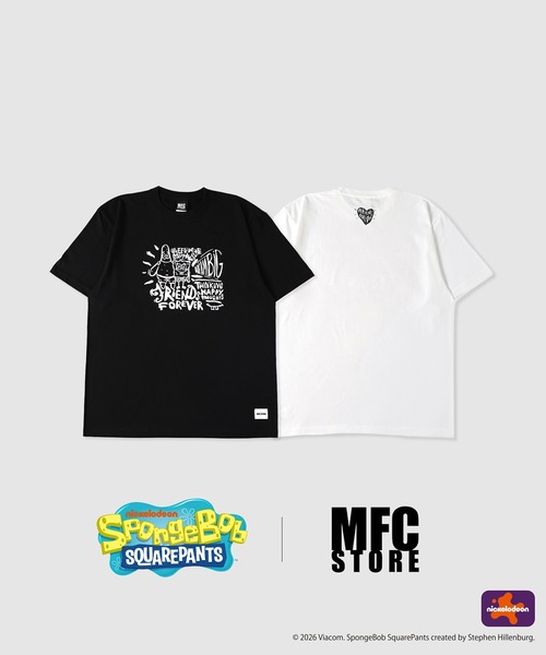 MFC STORE(エムエフシーストア)の「SpongeBob x MFC STORE FRIENDS FOREVER TYPE1 S/S TEE(Tシャツ/カットソー・メンズ・ブラック/ホワイト・XS/S/M/L/XL/XXL)」の3枚目の写真