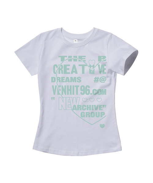 VENHIT(ベンヒット)の「ハートドリーム スリムフィット半袖Tシャツ(Tシャツ/カットソー・レディース・ミント/ブラウン/ネイビー/ホワイト・LARGE/MEDIUM/SMALL)」の1枚目の写真