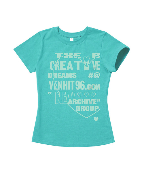 VENHIT(ベンヒット)の「ハートドリーム スリムフィット半袖Tシャツ(Tシャツ/カットソー・レディース・ミント/ブラウン/ネイビー/ホワイト・LARGE/MEDIUM/SMALL)」の3枚目の写真