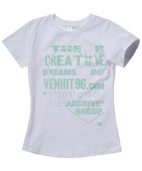 VENHIT(ベンヒット)の「ハートドリーム スリムフィット半袖Tシャツ(Tシャツ/カットソー・レディース・ミント/ブラウン/ネイビー/ホワイト・LARGE/MEDIUM/SMALL)」の7枚目の写真