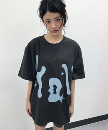YOU グラフィックベーシックTシャツチャコール
