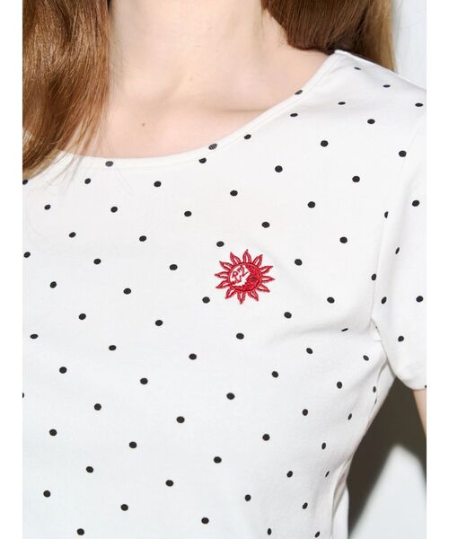 EVRIS(エヴリス)の「ドットSUNNYショートTシャツ(Tシャツ/カットソー・レディース・ブラック/ピンク/ホワイト・FREE)」の4枚目の写真
